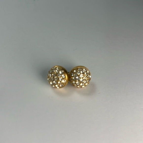 Jewelry - Vintage Faux Round Diamond Gold Charm Earrings